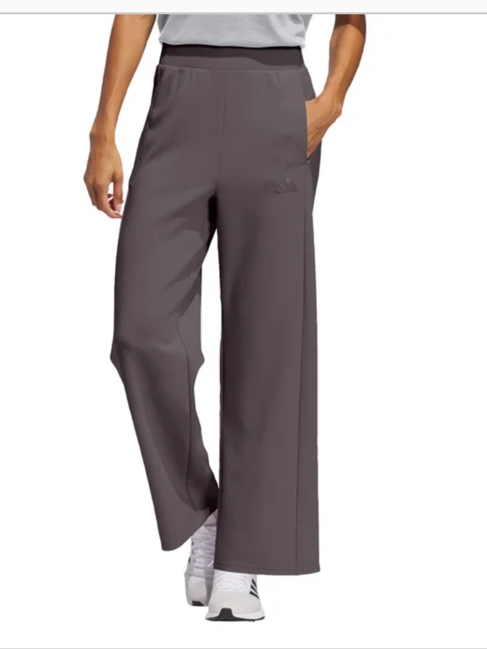 NEW adidas Wide Leg Dri Fit Pants in Dark Gray